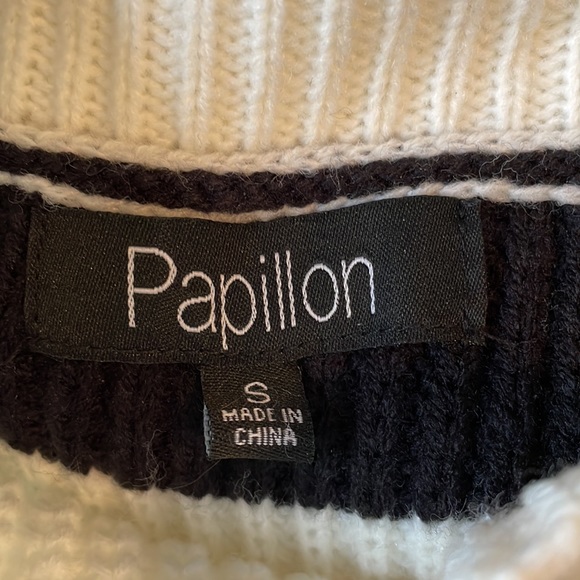 Loose knit striped basic long sleeveless pullover with cowl neckline Sz S - Picture 5 of 7